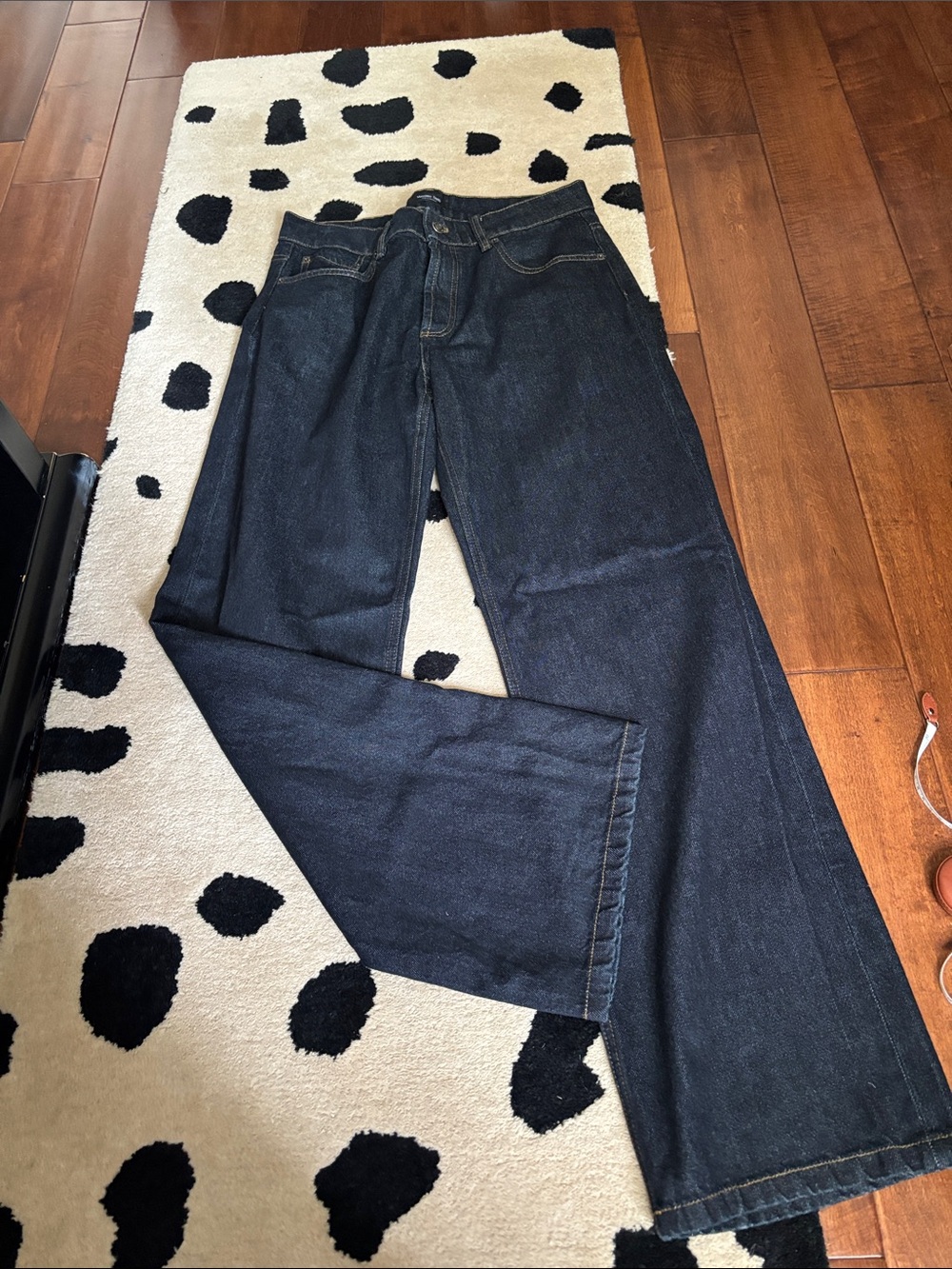 Massimo Dutti Dark Blue Wide-Leg Jeans size 8